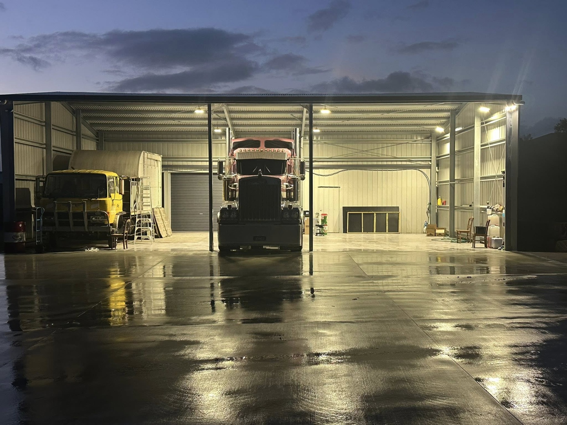 Shed and warehouse LED lighting installation - electrical work by Fully Spark'd Electrical Cedar Grove
